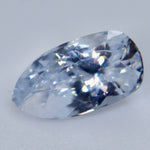 loose 2.70ct Ceylon white sapphire shown on a hand for approximate size comparison