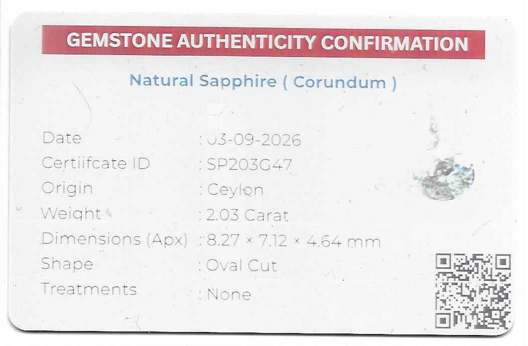 2.03ct Natural Pale Yellow Sapphire – Unheated Oval Ceylon Gemstone - Sapphirepal