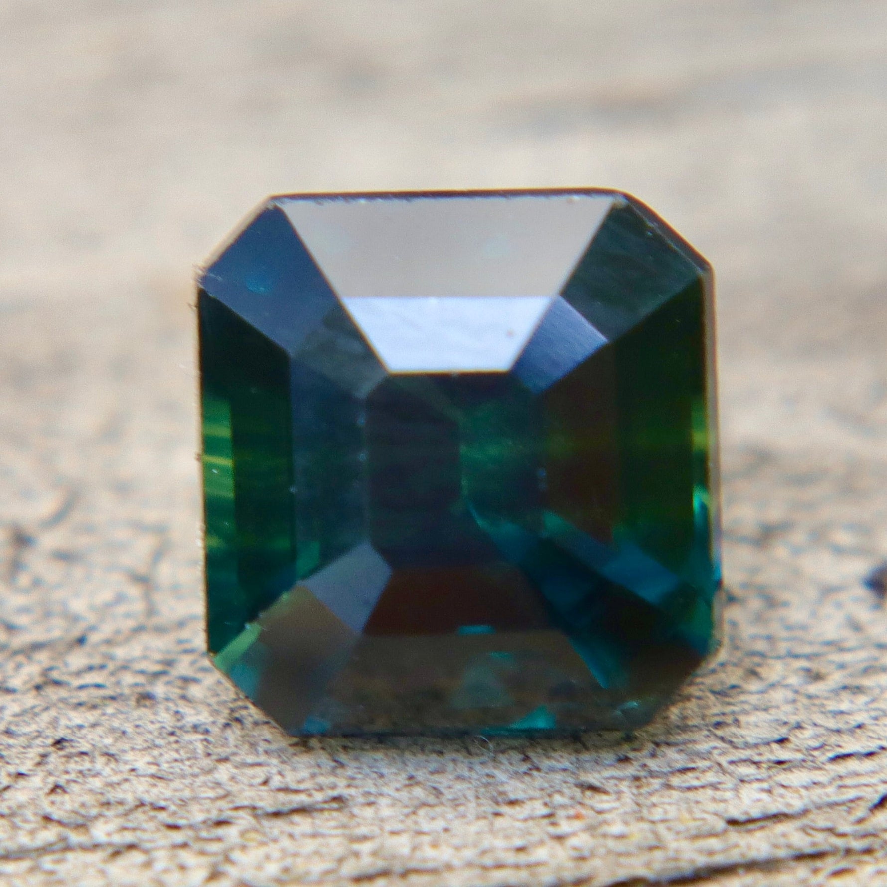 2.07 Carat Natural Australian Green Sapphire – Asscher Cut Eye - Clean Loose Sapphire for Engagement Ring (Authenticity Confirmed) - Sapphirepal