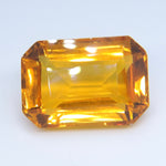 Close-up of the broad table and surrounding step facets of a golden citrine
