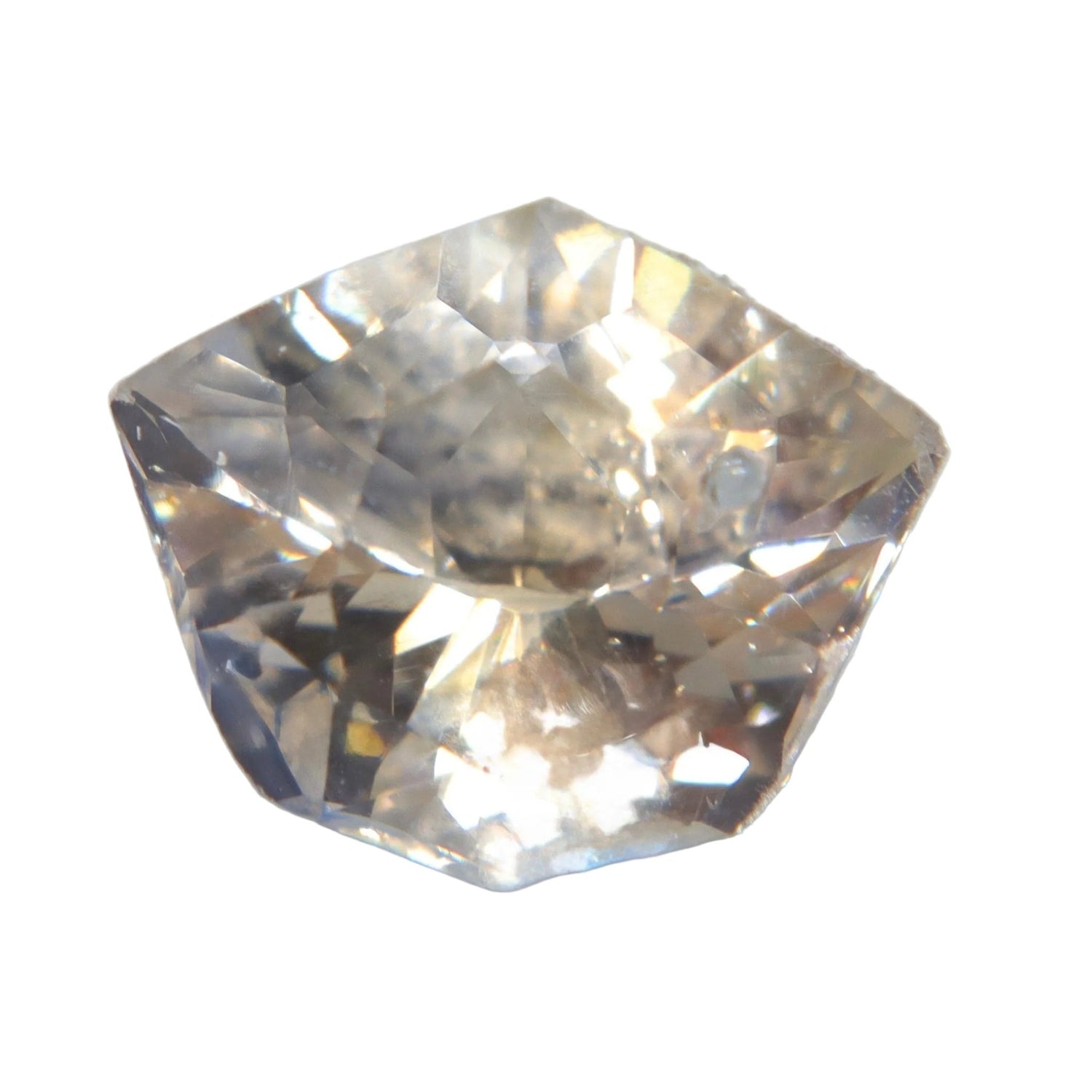 2.77 Carat Natural Pale Silver-Champagne Sapphire – Unheated Ceylon Freeform Cut - Sapphirepal