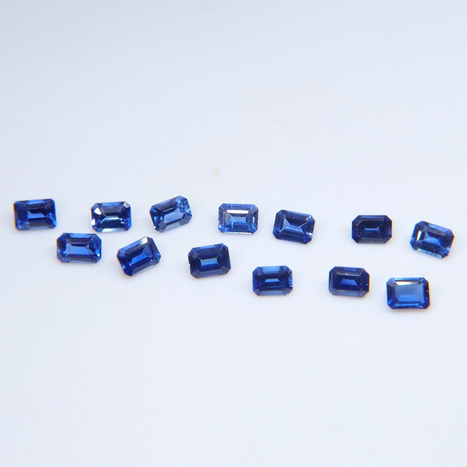 3.25 Carat Royal Blue Sapphire Parcel – Emerald Cut Precision Matched Set from Ceylon - Sapphirepal