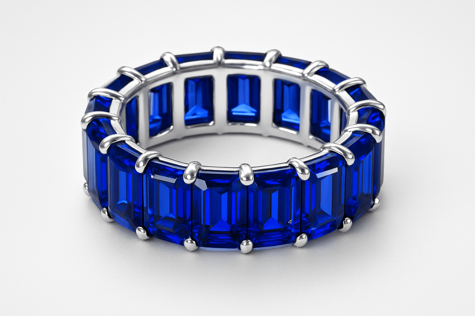 3.25 Carat Royal Blue Sapphire Parcel – Emerald Cut Precision Matched Set from Ceylon - Sapphirepal