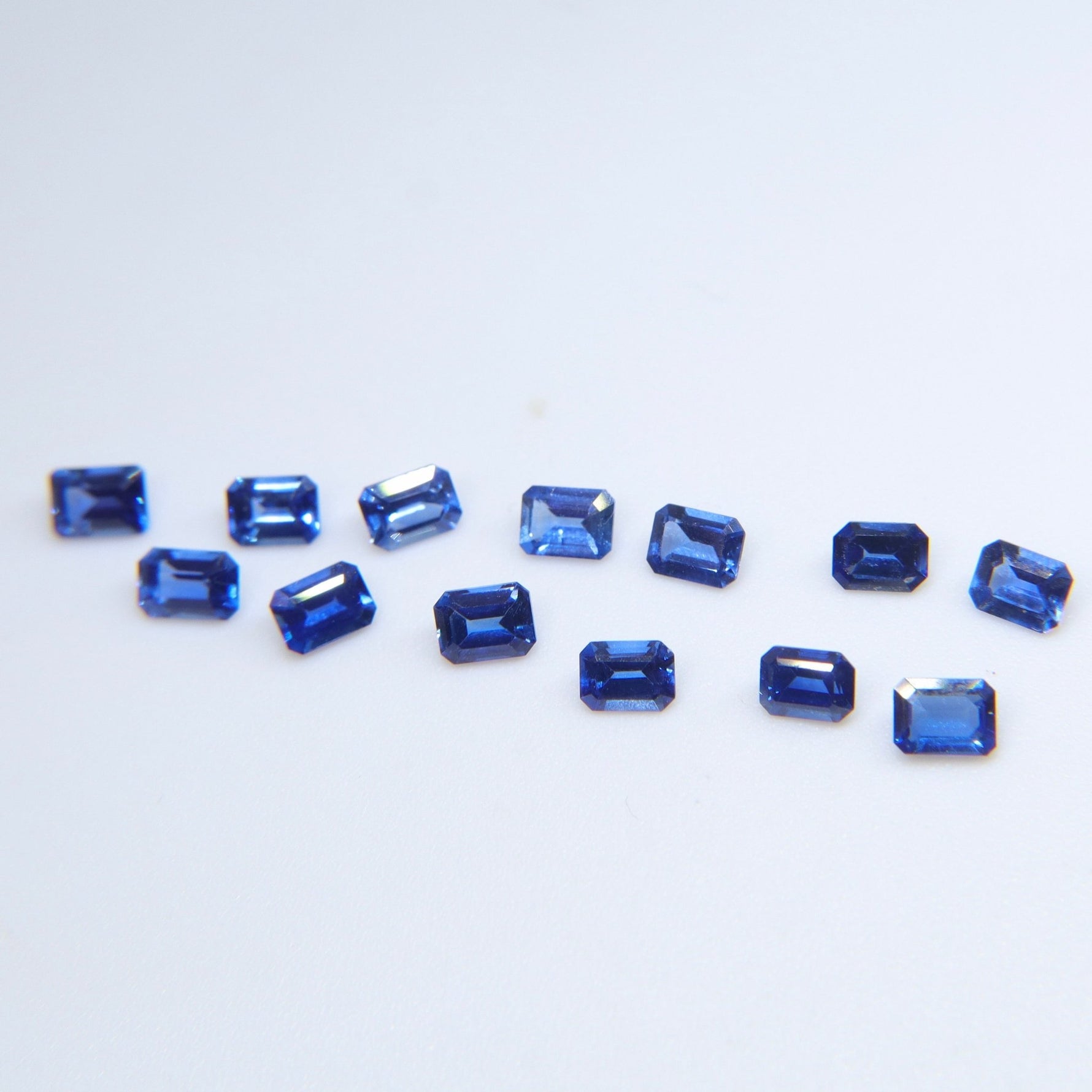 3.25 Carat Royal Blue Sapphire Parcel – Emerald Cut Precision Matched Set from Ceylon - Sapphirepal