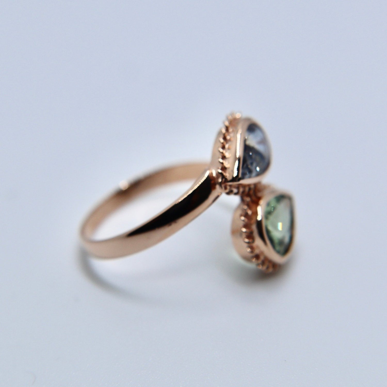 3.47ct Natural Sapphire Toi et Moi Ring in 14K Rose Gold - Sapphirepal