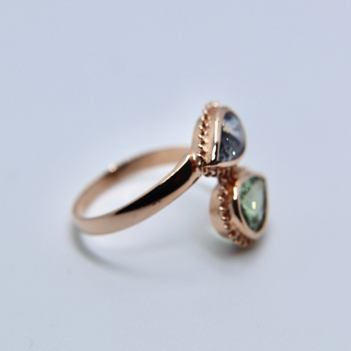 3.47ct Natural Sapphire Toi et Moi Ring in 14K Rose Gold - Sapphirepal