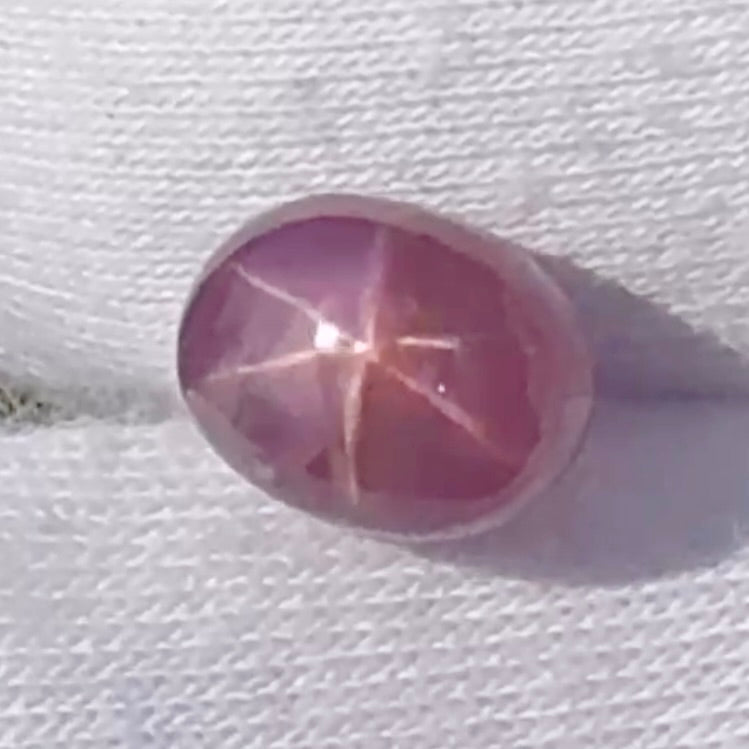 4.68 ct Natural Pink Star Sapphire – Unheated Ceylon Oval Cabochon - Sapphirepal