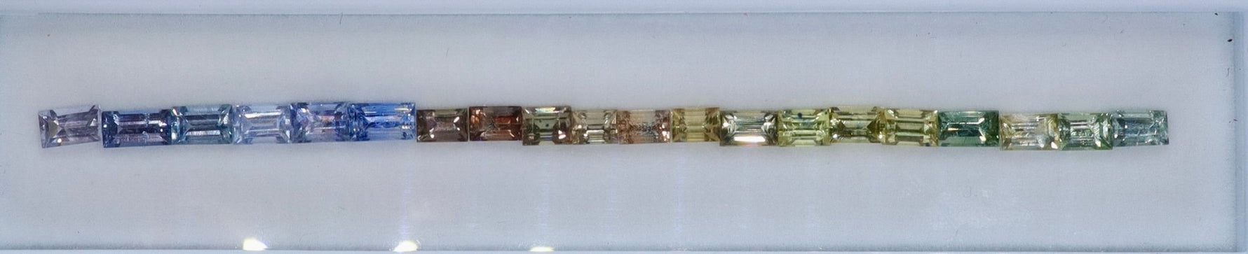 5.90ct Natural Multicolor Sapphire Baguette Suite – 4 × 2.5 mm - Sapphirepal