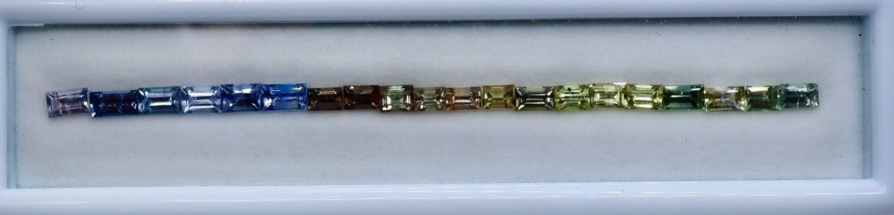 5.90ct Natural Multicolor Sapphire Baguette Suite – 4 × 2.5 mm - Sapphirepal