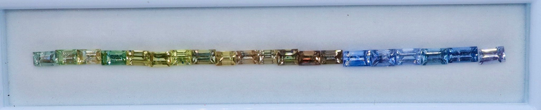 5.90ct Natural Multicolor Sapphire Baguette Suite – 4 × 2.5 mm - Sapphirepal