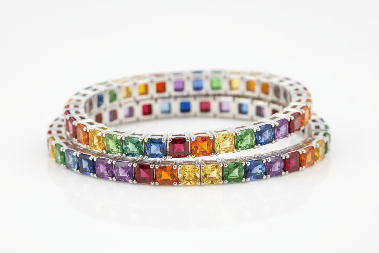 9.80 Carat Natural Multi - Color Gemstones Set (Ceylon) — Princess Cut, VVS, 2.20 mm | Sapphire Pal Australia - Sapphirepal