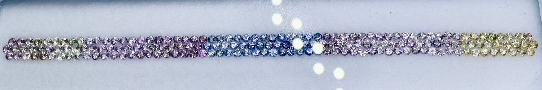 9.80 Carat Natural Rainbow Color Gemstones Set (Ceylon) — Round Cut, VVS, 2.20 mm - Sapphirepal