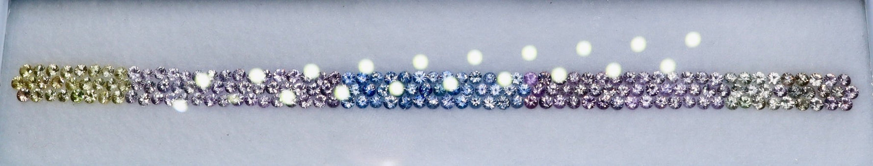 9.80 Carat Natural Rainbow Color Gemstones Set (Ceylon) — Round Cut, VVS, 2.20 mm - Sapphirepal