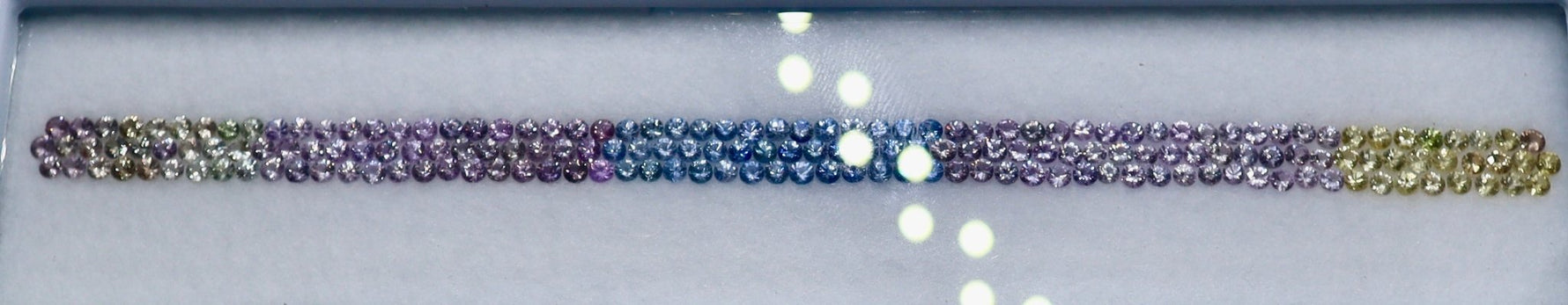 9.80 Carat Natural Rainbow Color Gemstones Set (Ceylon) — Round Cut, VVS, 2.20 mm - Sapphirepal