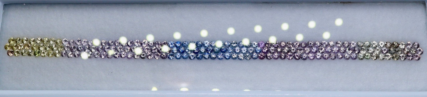 9.80 Carat Natural Rainbow Color Gemstones Set (Ceylon) — Round Cut, VVS, 2.20 mm - Sapphirepal