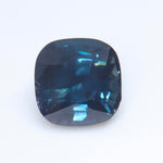 Close-up of the table and rounded corners of a deep blue sapphire