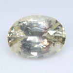 Eye-clean 2.65ct Ceylon yellow sapphire showing faceted crown reflections