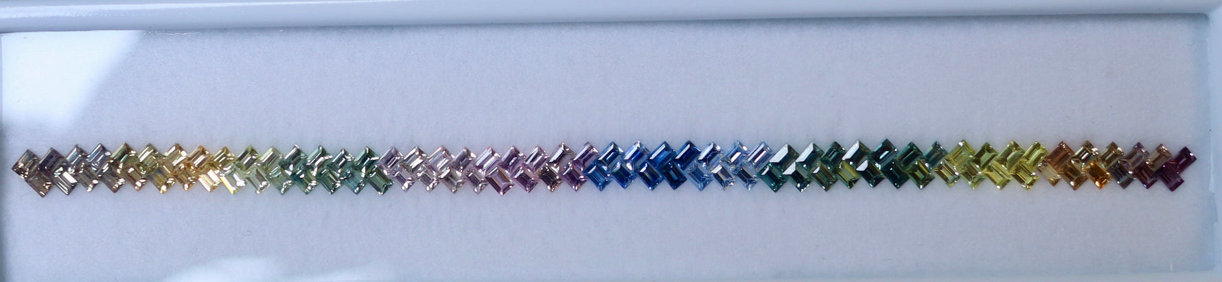 Multicolored gemstone bracelet in a box