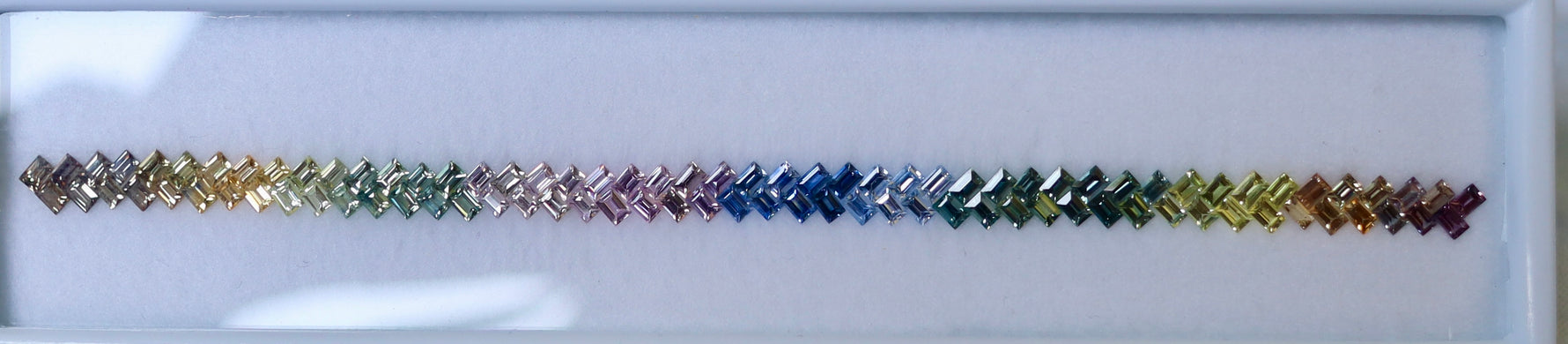 Multicolored gemstone bracelet in a box