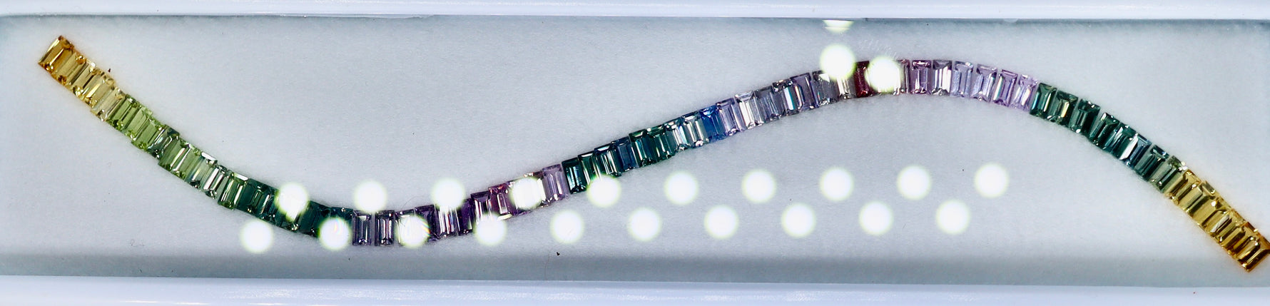 Rainbow sapphire strip loose gemstones for bracelet and ring