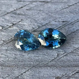Natural Blue Green Sapphires Pair