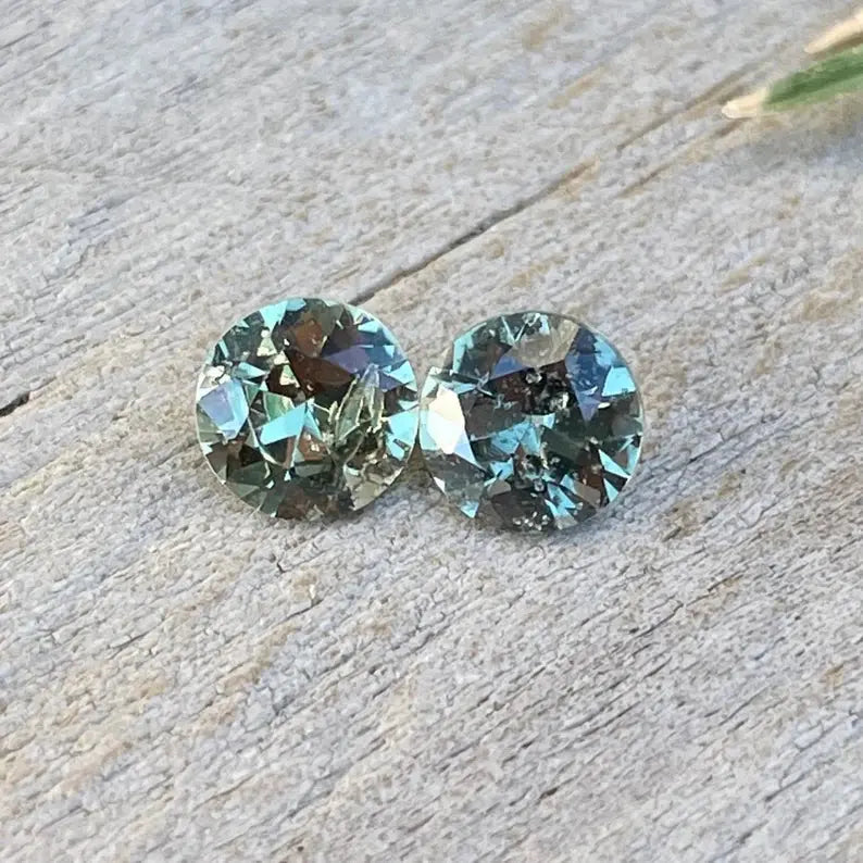 Natural Green Sapphires Pair gems-756e