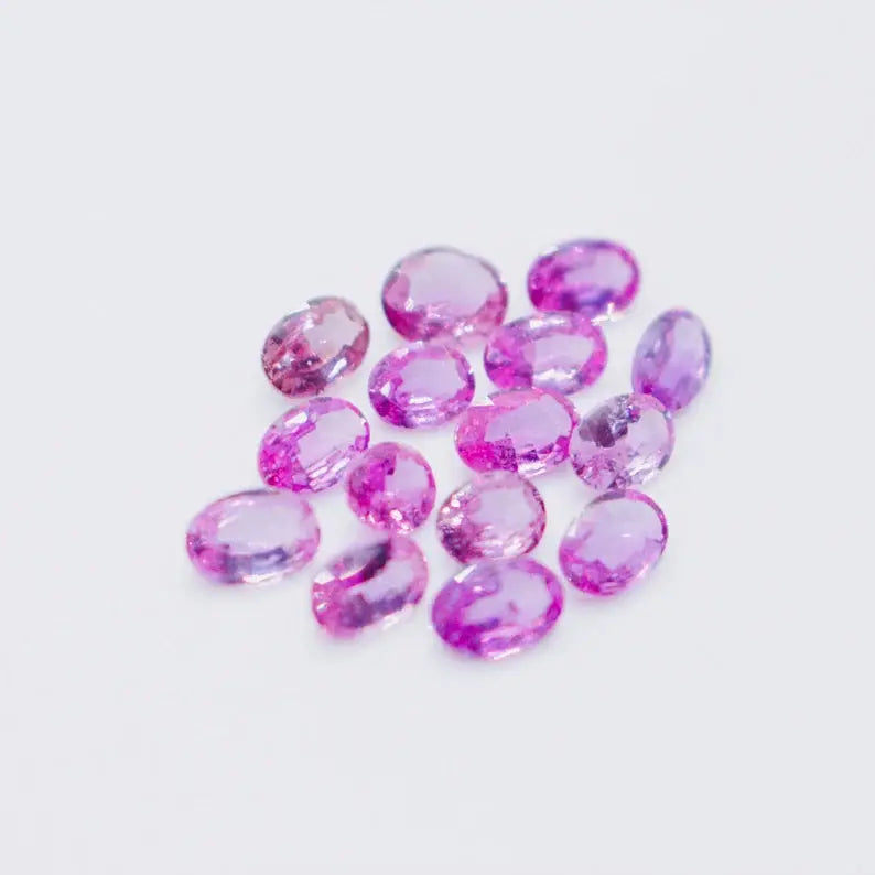 Natural Pink Sapphires Set gems-756e