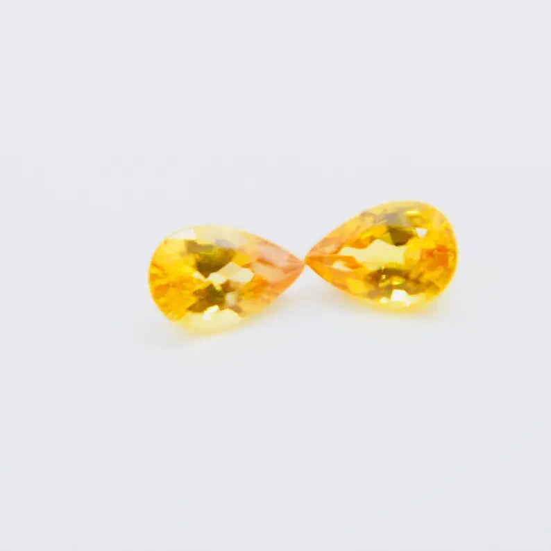 Natural Vivid Yellow Sapphires Pair Sapphirepal