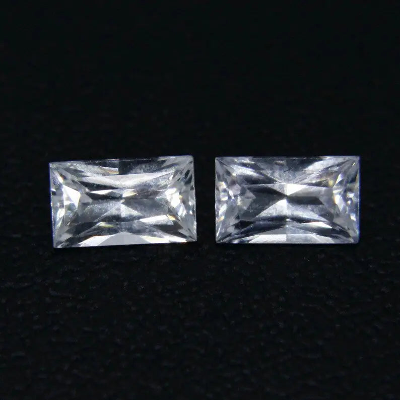 Natural White Sapphires Pair Of Gemstones Sapphirepal