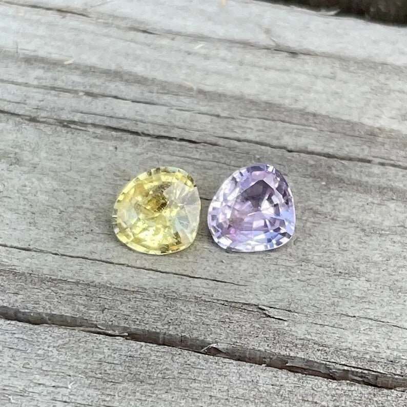 Natural Yellow Pink Sapphires Set Of Gemstones gems-756e