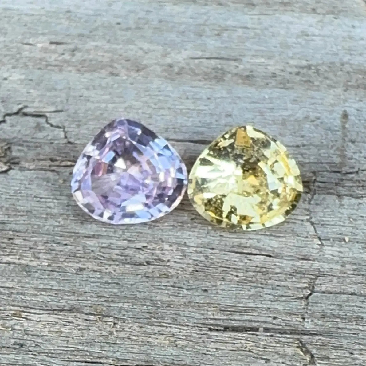 Natural Yellow Pink Sapphires Set Of Gemstones gems-756e