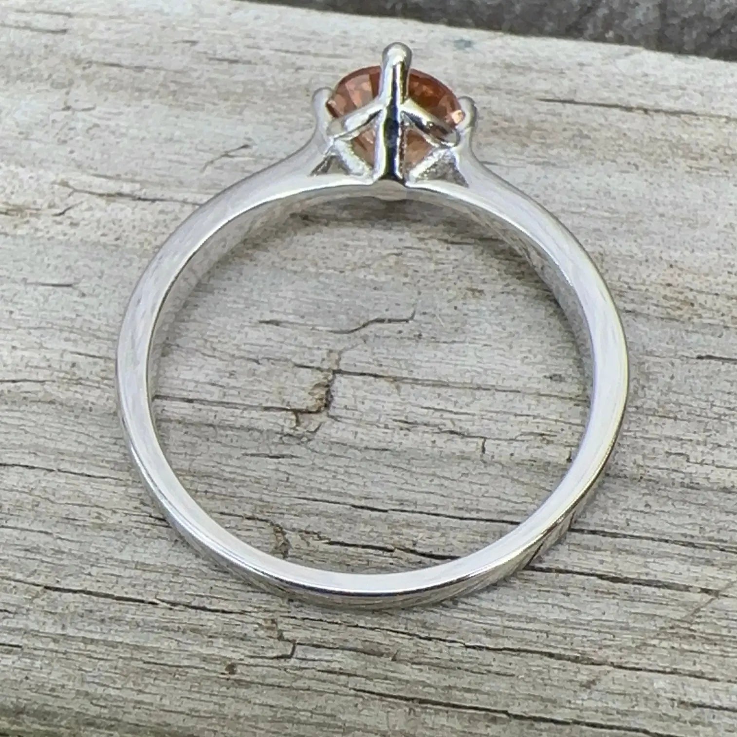 Natural Zircon Silver Ring gems-756e