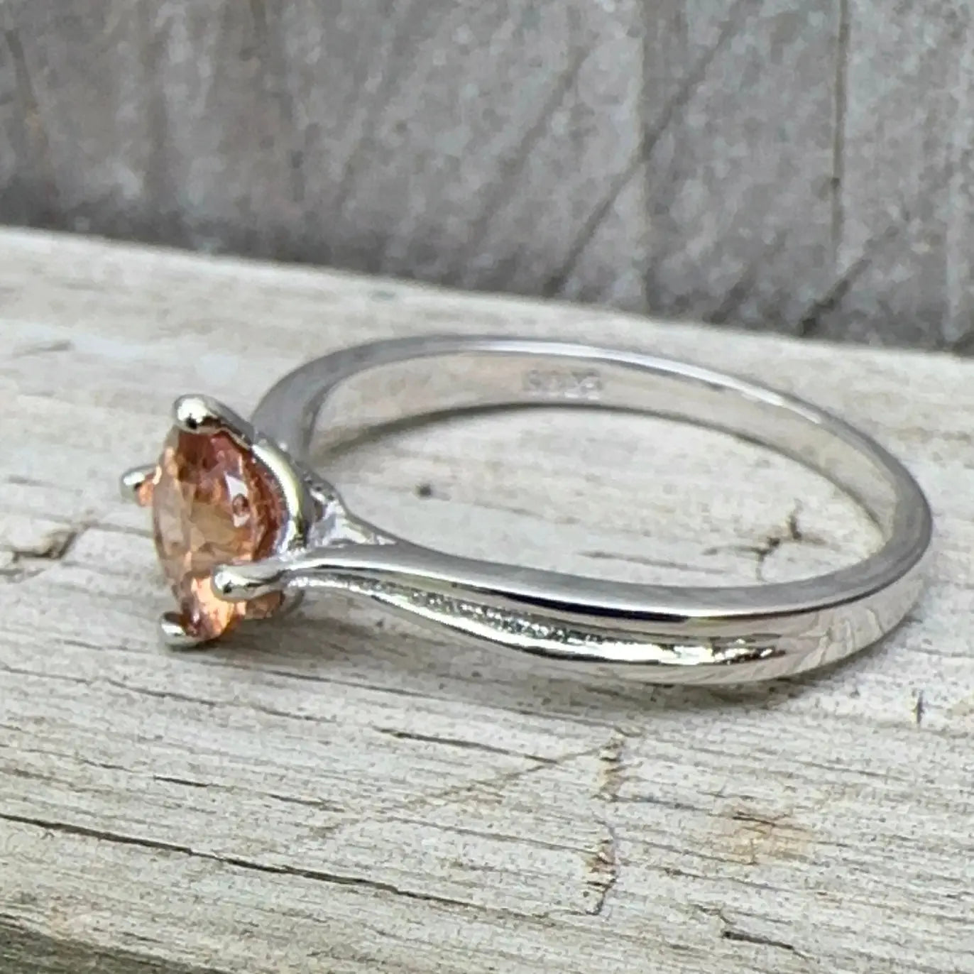 Natural Zircon Silver Ring gems-756e