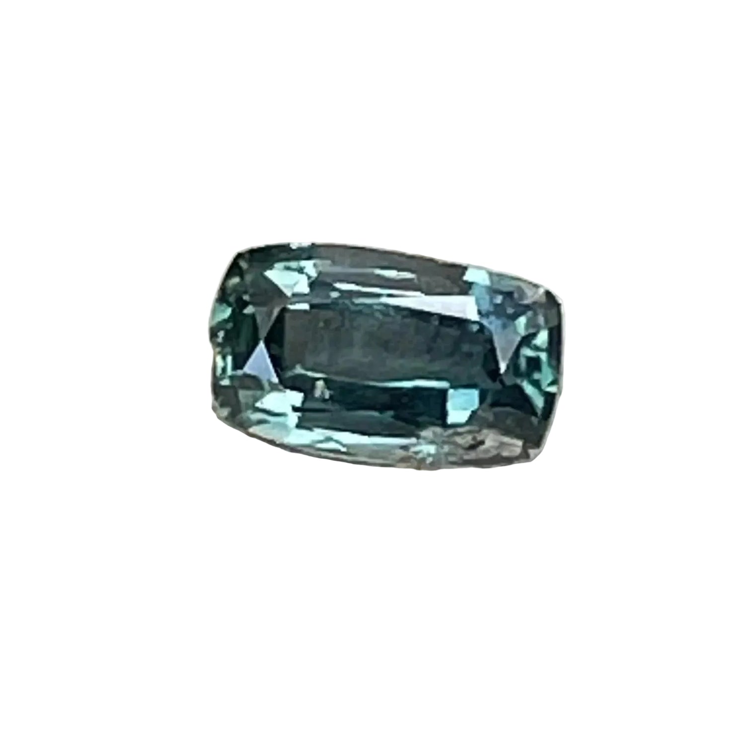 Natural green sapphire 0.52 carat cushion cut from Madagascar