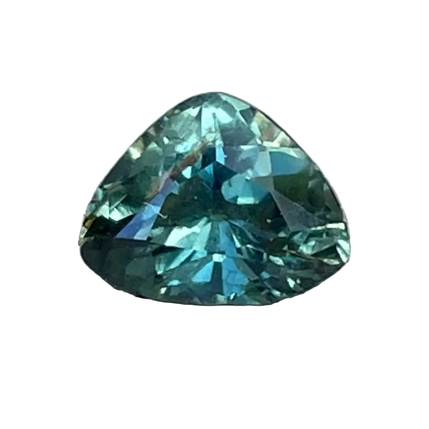 Natural green sapphire 1.31 carat trillion-cut loose gemstone