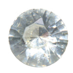 Natural white Ceylon sapphire 1.34 carat round cut with a subtle pale-yellow touch
