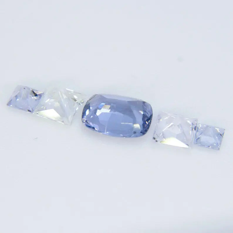 Set Of Natural Blue Spinel and White Sapphires Gemstones Sapphirepal