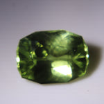 Side profile of 1.28ct modified cushion alexandrite showing 3.56 mm depth