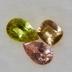 Unheated 0.33 carat olive green pear-cut Ceylon sapphire measuring 5.83 by 3.74 mm