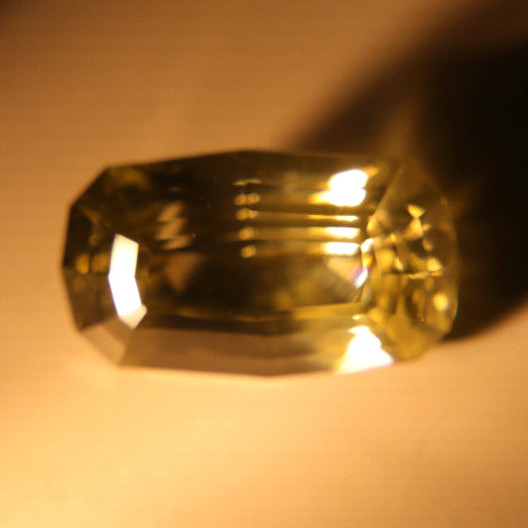 VVS Ceylon chrysoberyl showing olive-green color in neutral light