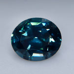 Facet detail of a deep teal blue natural spinel with VS clarity