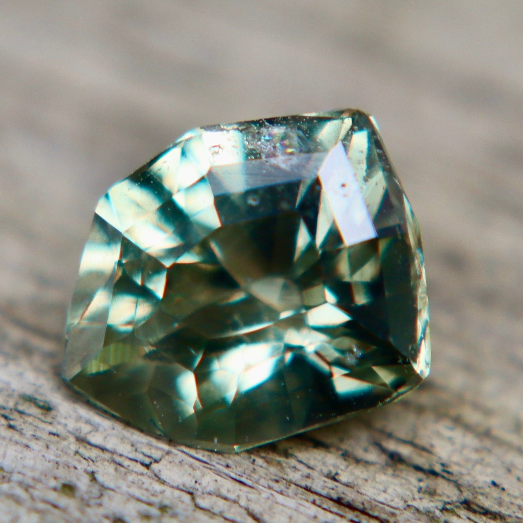 Golden Olive Sapphire – 2.32 Carat Australian Freeform Cut Loose Gemstone - Sapphirepal