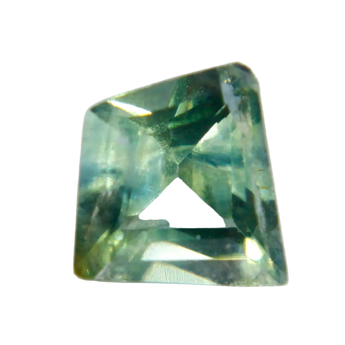 0.73 carat natural green sapphire from Madagascar with a freeform cut