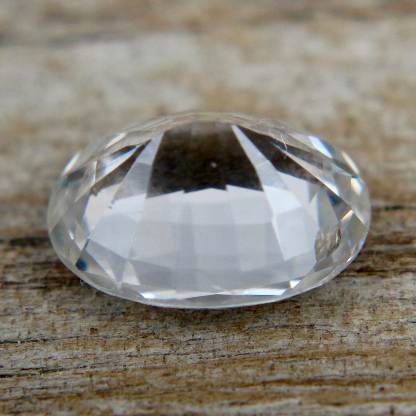 Oval cut white sapphire loose gemstone VS clarity