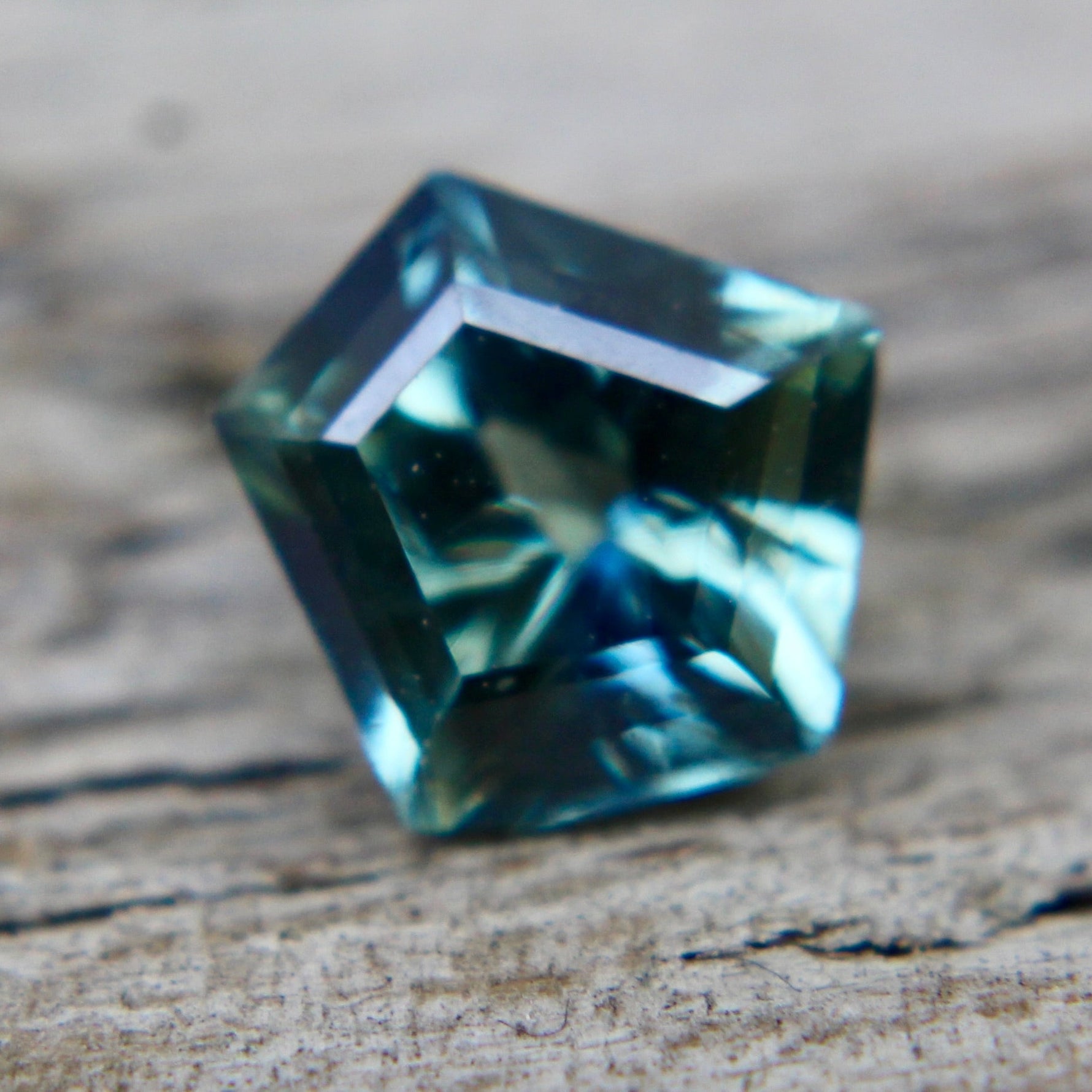 Madagascar blue green sapphire freeform cut gemstone for custom jewelry