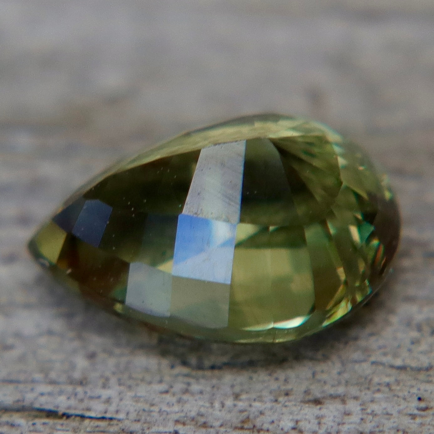 Natural pear-shaped alexandrite measuring 7.36 by 5.40 millimeters