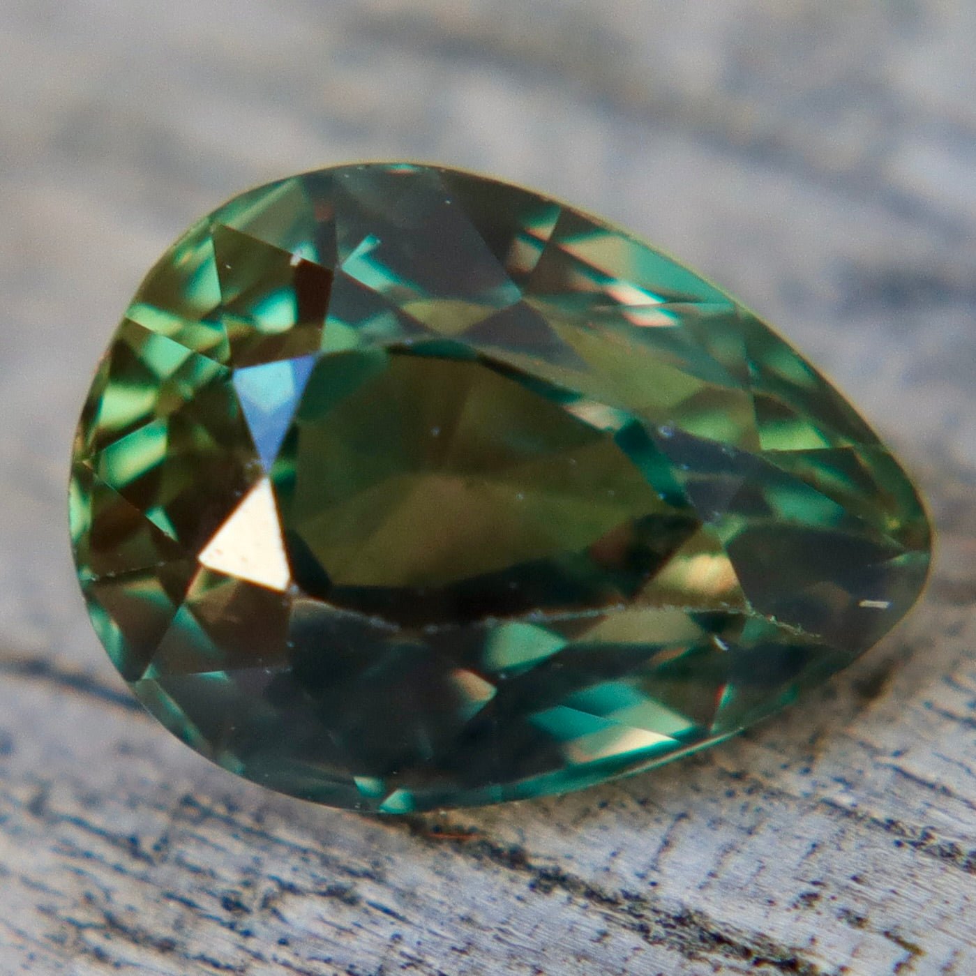 Natural Australian Green Sapphire 1.21 Carat Pear Cut Loose Gemstone - Sapphirepal