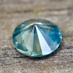 Natural Blue Green Parti Sapphire 0.87ct Round Cut | Unheated Bicolor Loose Sapphire | Sapphire Pal Australia - Sapphirepal