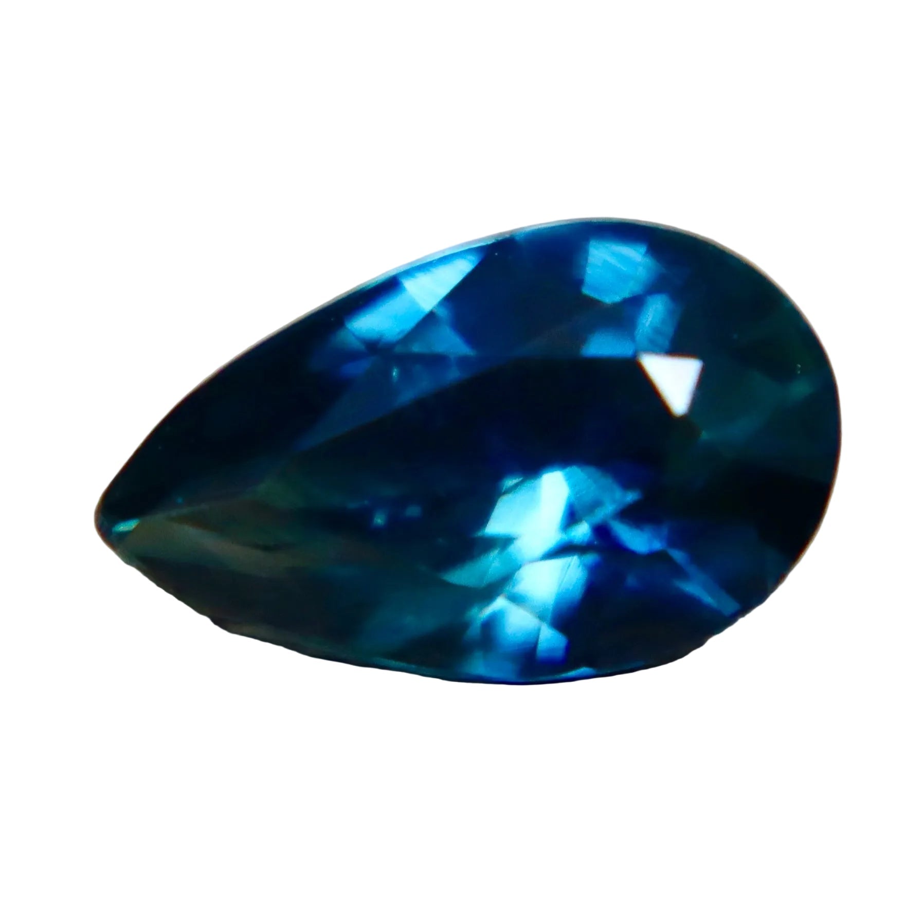 Natural Blue Green Parti Sapphire 0.91ct (Madagascar) – Pear Cut VS | Earth Sourced Authenticity Confirmed - Sapphirepal
