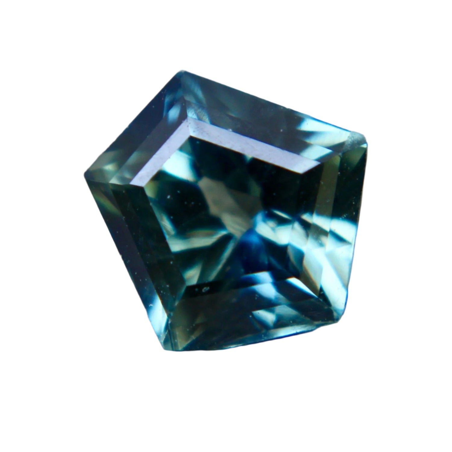 Natural blue green sapphire 0.94 ct freeform cut loose gemstone from Madagascar